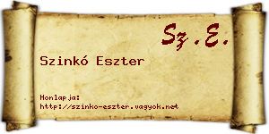 Szinkó Eszter névjegykártya